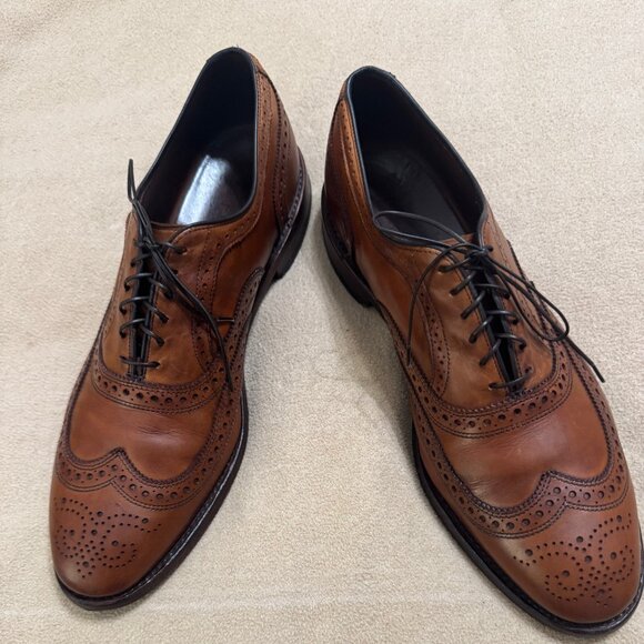 MENS ALLEN EDMONDS WALNUT COLOR MCALLISTER SHOES SIZE 12D, GREAT CONDITION.